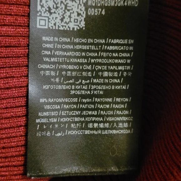 Guess Everly Red Ribbed Knit Wrapover Dress Size M - Picture 6 of 8